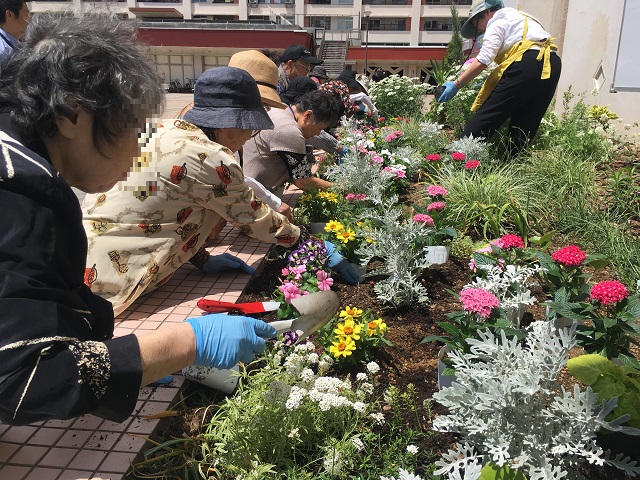 花の植え替えの様子1